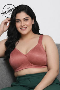 Zivame True Curv Jacquard Double Layered Non Wired 3/4th Coverage Tshirt Bra - Faded Rose — thumbnail 1
